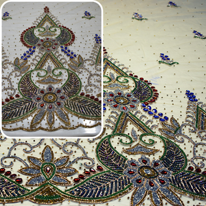 Tissu de dentelle de luxe dentelle cristal paillettes mariée broderie mariage Tulle maille paillettes dentelle tissu - Product Image 4