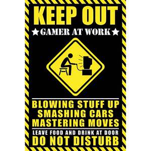 Modern Gamer at Work <b>Poster</b> Canvas Material 'Keep Out' Design - Product Image 5