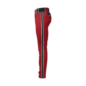 Pantalons de baseball pour hommes adultes Fermeture à boutons et poches Couleur rouge Vêtements de sport respirants Pantalons de baseball d'équipe de club - Product Image 4