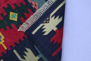 Geometric Design Cotton Dhurrie Premium Large Handmade <b>Rug</b> Made in India handmade - Product Image 4