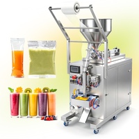 Machine de remplissage et d'emballage verticale pour sachets de jus et sauces, 3-200 ml, pour smoothies et liquides épais, avec contrôle PLC et scellage automatique