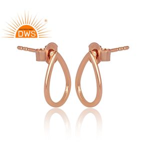 ต่างหูสตั๊ดชุบทองโรสเตอร์ลิงดีไซน์ทำด้วยมือผลิตตามสั่ง - Product Image 2