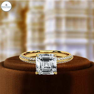 แหวนหมั้นเพชรเลี้ยงในห้องปฏิบัติการ 1 กะรัต ทรงมรกต ประดับเพชรแบบ Pave แหวนแต่งงาน ได้รับการรับรองจาก IGI ทองคำขาว 14k ของขวัญที่ดีที่สุดสำหรับเธอในวันพิเศษ - Product Image 6