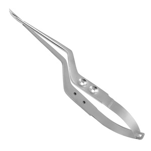 Microfórceps quirúrgicos Premium YASARGIL de 210mm (8,14 pulgadas) Forma de bayoneta curvada de acero inoxidable alemán dentado una hoja afilada - Product Image 1