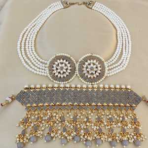 Collar gargantilla Kundan de alta calidad con hermosos pendientes Earchain para mujeres perfecto para bodas, ocasiones festivas - Product Image 4