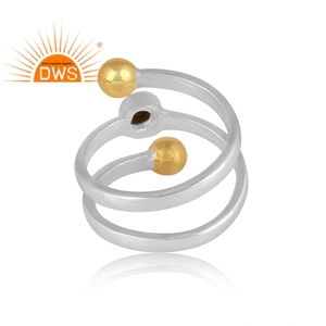 Latest Handmade Design Fine Sterling Silver Natural Gold Sheen <b>Obsidian</b> Gemstone Twisted Ring <b>Jewelry</b> Manufacturer - Product Image 4