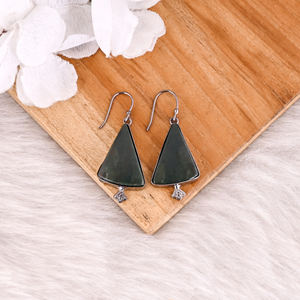 Sang Agate pierres précieuses noir ruthénium laiton fait à la main concepteur balancent boucle d'oreille mode boucles d'oreilles demoiselle d'honneur cadeau Tendy bijoux 2025 - Product Image 2