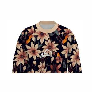 Basics <b>Men</b> Washed Crewneck Sweater Oversized Thick Wool <b>Thermal</b> Design <b>for</b> Casual Fashion Wear Moody floral fleece - Product Image 4