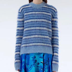 Mini suéter de manga larga para mujer, suéter de Mohair de calidad superior, transpirable, antiarrugas, Material suave, suéter de Mohair caliente - Product Image 1