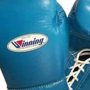 ถุงมือชกมวยแบบผูกเชือก ระดับมืออาชีพ สีฟ้า ทำจากหนังแท้ สำหรับฝึกซ้อมและต่อสู้ ผลิตด้วยมือ อุปกรณ์ต่อสู้ - Product Image 4