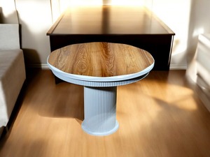 Ensemble de table à manger de luxe en bois de conception turque moderne extensible et pliable de forme circulaire 100*00 cm pour la cuisine Différentes couleurs - Product Image 3