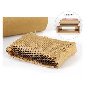 Sustainable Recyclable Eco-Friendly Honeycomb Kraft Paper Wrap <b>Roll</b> Wood Material Protective Film Dispenser for Packaging - Product Image 5