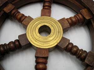 Volante de barco de madera náutico, decoración pirata, pared de pesca de latón de madera, barco, rueda de barco, decoración para el hogar y la Oficina, artesanía Calvin - Product Image 3