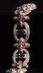 Pulsera de eslabones estilo hip hop con incrustaciones de moissanita multicolor en plata de ley 925, ideal para raperos, pulsera brillante. - Product Image 4