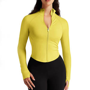 Women's Trendy <b>Workout</b> <b>Jacket</b> High Stretch Activewear Top with Full Zipper Stand Collar Yoga <b>Jacket</b> Top for Running and Training - Product Image 3