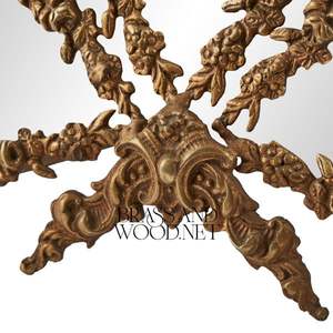 Cadre en laiton fait main de triple miroir décoratif en cuivre antique avec un design vintage orné maison élégante de style classique - Product Image 3