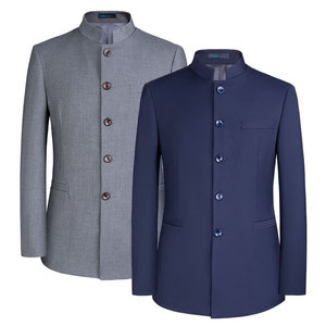 ชุดสูทผู้ชายสไตล์ซาฟารี คอจีน ดีไซน์ลำลอง คุณภาพสูง ชุดถังจีนสำหรับผู้ชาย - Product Image 3
