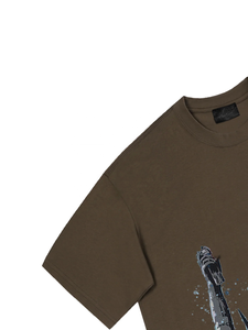 T-shirt à manches courtes marron pour homme avec impression numérique Statue de la Liberté, col rond décontracté, coupe classique, en jersey de coton - Product Image 5