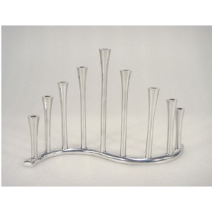 Bougeoir Menorah en laiton Centre de table 9 Bougeoirs pour décoration intérieure, mariage, église - Product Image 4