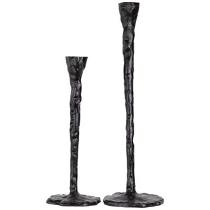 Ensemble de bougeoirs coniques en aluminium noir martelé bougeoirs décoratifs modernes pour la décoration intérieure Table à manger - Product Image 3