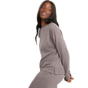 Pull avec logo personnalisé 320g de haute qualité grande taille femmes surdimensionné mode plaine hiver pulls décontractés Technique lavée - Product Image 3