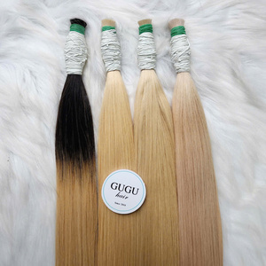Venta al por mayor sin procesar cutícula alineada a granel hueso recto doble dibujado paquetes de cabello humano crudo vietnamita cabello con estilo Yaki - Product Image 6