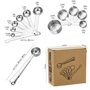 Tasses à mesurer classiques en métal cuillères couleur or plaqué parfait pour la cuisson ustensiles de cuisine et ensemble d'outils de mesure Barware - Product Image 4