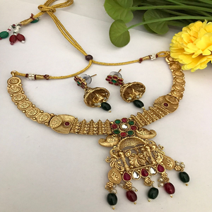 Premium Quality Antique <b>Necklace</b> <b>Set</b> For Women Perfect for <b>Weddings</b>, Special Occasions Indian Traditional Temple <b>Necklace</b> <b>Set</b> - Product Image 1