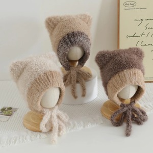 Bonnet d'hiver pour enfants, coupe-vent, anti-froid, en polaire tricoté, pour garçons et filles, avec oreilles de chat, design pour l'extérieur, la plage, décontracté, bébé - Product Image 2