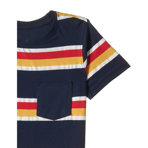 เสื้อยืด2023แขนสั้นคอกลมลายทางสำหรับเด็กเสื้อยืดลำลองสำหรับเด็ก - Product Image 2