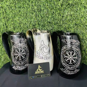 Tasse à boire en corne nordique authentique Meilleur prix Artisanat naturel de l'Inde-Tasse en corne Asaami - Product Image 3