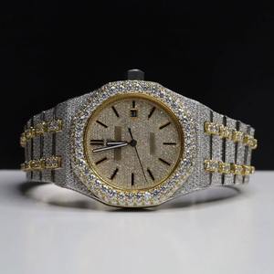 Reloj de Lujo Personalizado con Diamantes de Moissanita VVS, Cristal de Cuarzo, Estilo Hip Hop, Cronógrafo, Acero Inoxidable, Regalo Empresarial, Movimiento Japonés ETA - Product Image 1