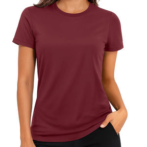 Producto de secado rápido, ropa deportiva y transpirable, tacto ultrasuave, la mejor camiseta de gimnasio de entrenamiento de tela de poliéster para mujer - Product Image 1