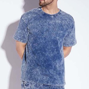 2025 T-shirt Hip Hop Vintage pour hommes lavé à l'acide Design surdimensionné à épaules tombantes avec coton lourd à séchage rapide pour hommes - Product Image 1