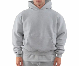 Sweat à capuche unisexe en éponge française vierge poids lourd haute qualité Streetwear avec logo personnalisé et broderie avec appliques - Product Image 5