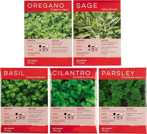 Kit de démarrage de jardin d'herbes d'intérieur, 5 sachets, terrarium comprenant <span class=keywords><strong>basilic</strong></span>, origan, persil, terreau, pots à fleurs, jardinières - Product Image 5