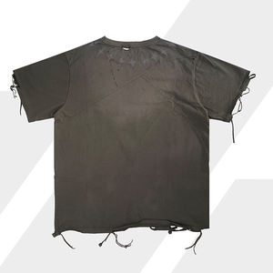 2025 Heavyweight Vintage ácido lavado camiseta hombres venta al por mayor ropa de calle en blanco camisetas personalizadas camiseta desgastada - Product Image 2