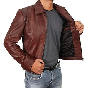 Manteaux en cuir tendance personnalisés des fabricants, veste de moto, veste en cuir véritable pour hommes, fraternité et sororité - Product Image 2
