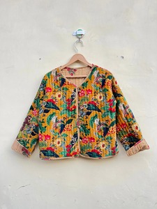 Boho Floral Velours Veste À La Main Matelassé Manteau D'hiver Réversible Vintage Cardigan Unisexe Bohème Survêtement Cadeau pour Elle - Product Image 2