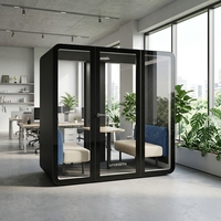 Cabine de bureau insonorisée modulaire facile à installer, espace de travail portable et mobile, pièce acoustique privée et silencieuse pour les bureaux ouverts