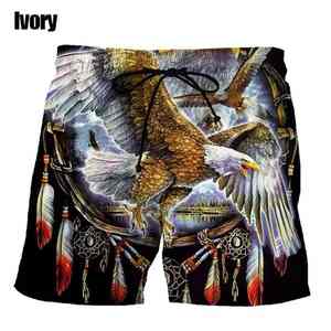 Pantalones Cortos de Playa Casuales con Estampado de Águila Animal, Pantalones Cortos de Surf para Vacaciones en la Playa, Pantalones Cortos de Verano para Nadar - Product Image 2