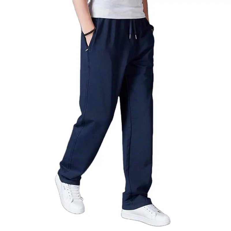 Custom Winter printed logo trousers Cheap Wholesale Men's Sport casual loose joggers Cotton pants stacked Men Sweatpants