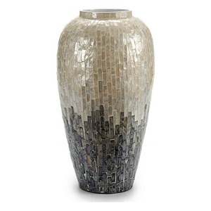 Producto superior caliente Diseño moderno Capiz Mother of Pearl Cilindro Jarrón Buen precio Venta al por mayor Decoración de mesa Vajilla Mesa de comida - Product Image 1