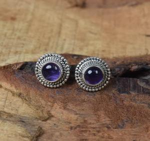 Jewelry for Women Silver Boho Style Stud <b>Earrings</b> Jewelry 925 Sterling Silver Amethyst Gemstone Trending <b>Handmade</b> <b>Earrings</b> Gift - Product Image 4