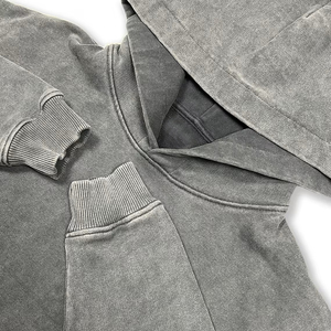 Sudadera con capucha lavada con ácido de algodón 100% de alta calidad, ropa de calle de peso pesado, Sudadera con capucha lavada con piedra - Product Image 3