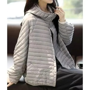 Femmes nouveau léger automne/hiver veste mode à capuche lâche Parker vers le bas coton manteau XL taille Long tissu - Product Image 4