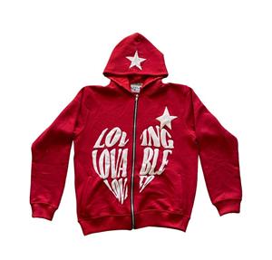 Sweat à capuche homme personnalisé, coupe ample, 450 g/m², impression numérique hiver, effet vieilli, délavé à l'acide, avec appliqué strass - Product Image 1