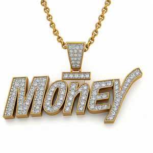 Estrella polvo dinero joyería religiosa plata esterlina colgante laboratorio crecido diamante chapado en oro estilo Hip Hop fiestas encantos - Product Image 2