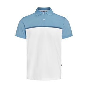 Nouvelle tendance polos pour hommes bouton avant polo à demi-manches avec contraste couleur Patchwork bon T-shirt uniforme extensible - Product Image 5