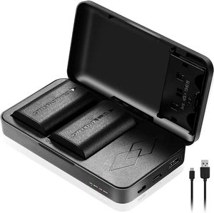 Batteries LP-E6N LP-E6 (lot de <span class=keywords><strong>2</strong></span>) avec chargeur de batterie multifonction, batteries de remplacement Li-ion LP E6N pour appareils photo <span class=keywords><strong>Canon</strong></span> - Product Image 1
